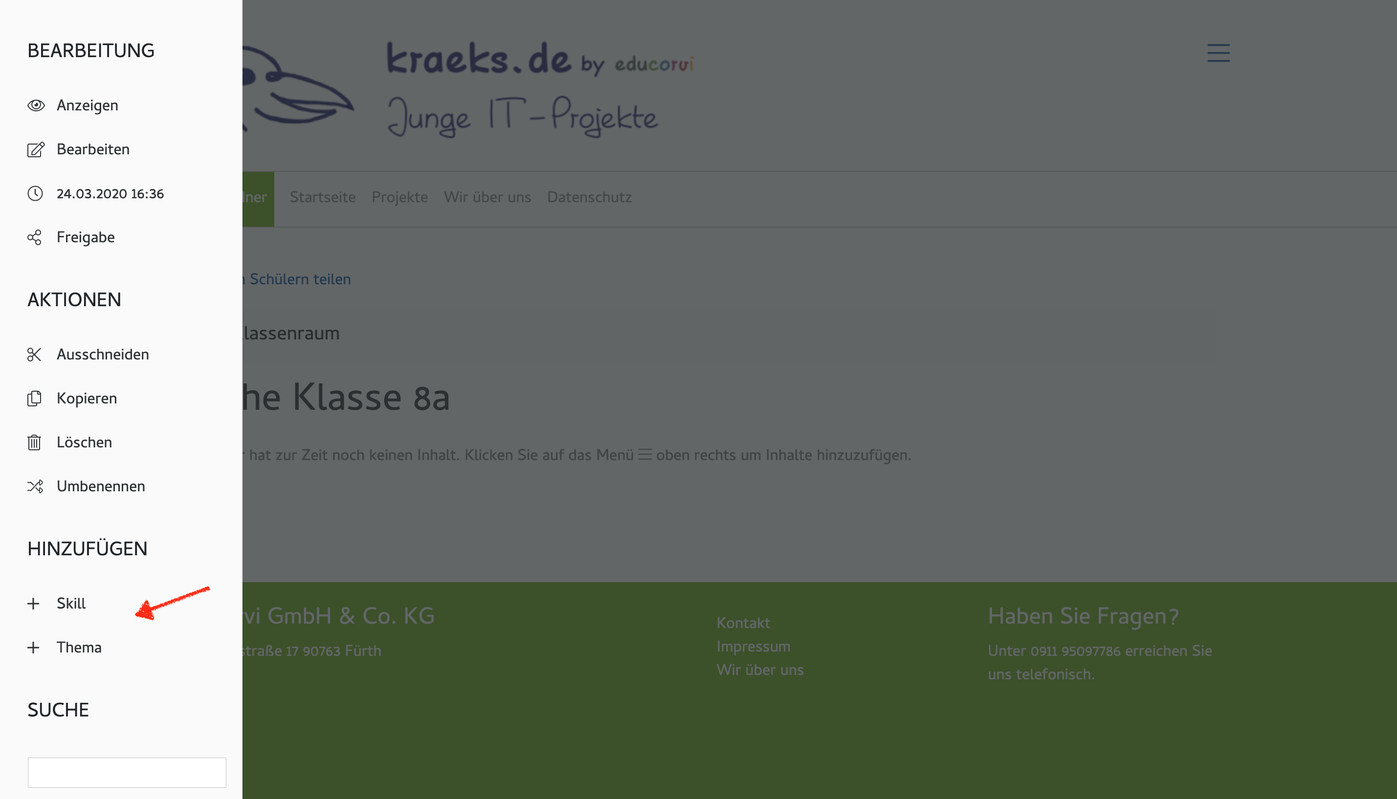 Hinzufügen Skill, Thema