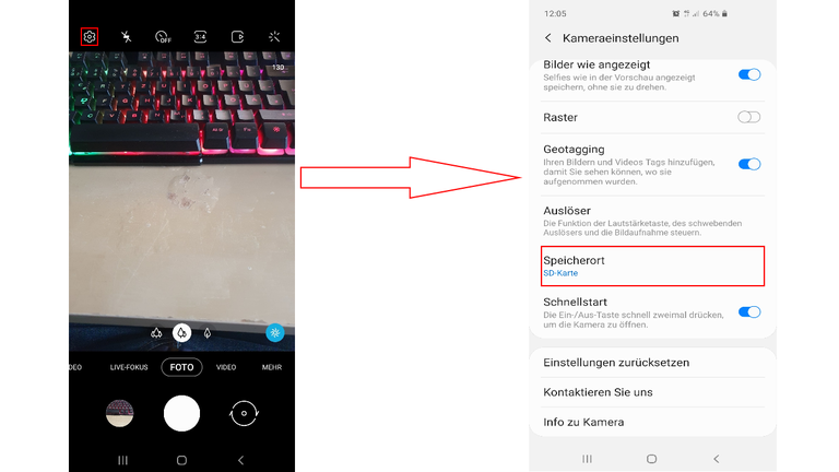 SD Karte als Speicherort